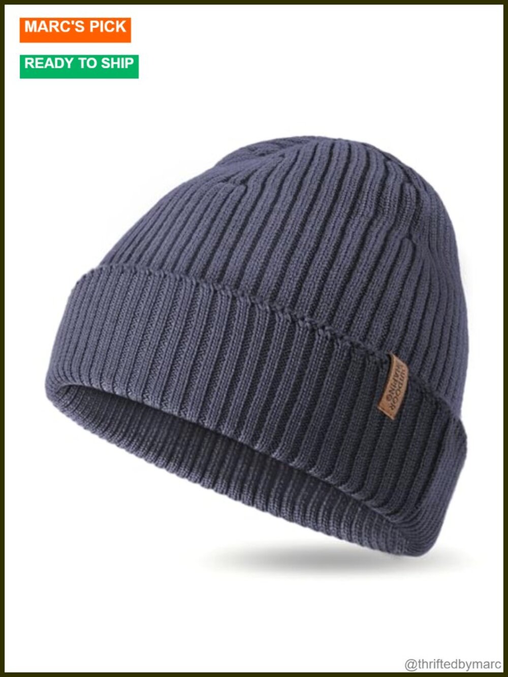 100% Merino Wool Beanie Unisex Cuffed Knit Hat